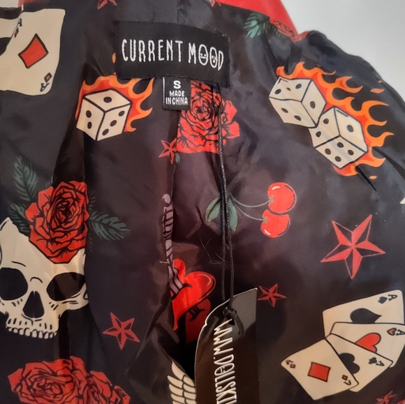 💔SOLD💔 Current Mood Born Sinner Moto Jacket - Red - Size S - Picture 8 of 13